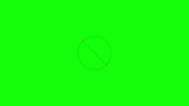 A minimalist abstract circle with a diagonal line across it, set against a vibrant, solid green background, ideal for graphic design and digital art projects