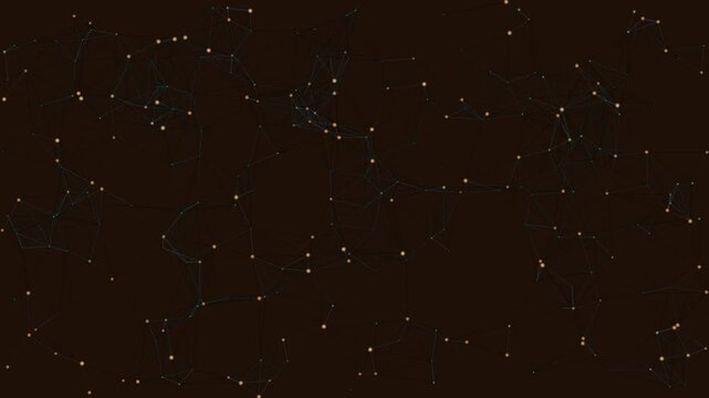 Glowing Neon Node Network with Connected Lines Abstract Constellation Technology Background