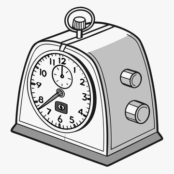 Vintage analog kitchen timer with clock face