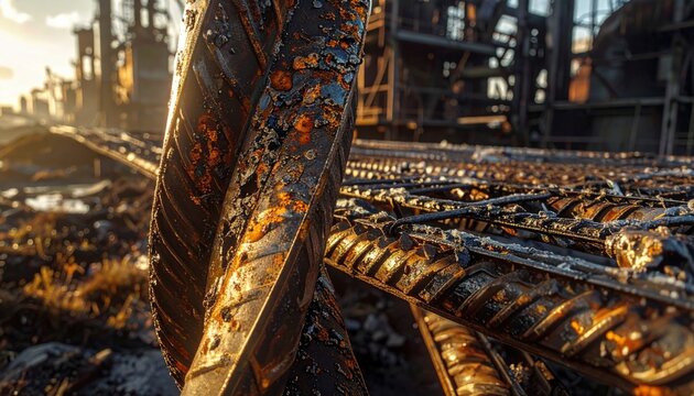 Twisted metal grate deformed from extreme heat and pressure in an industrial setting.