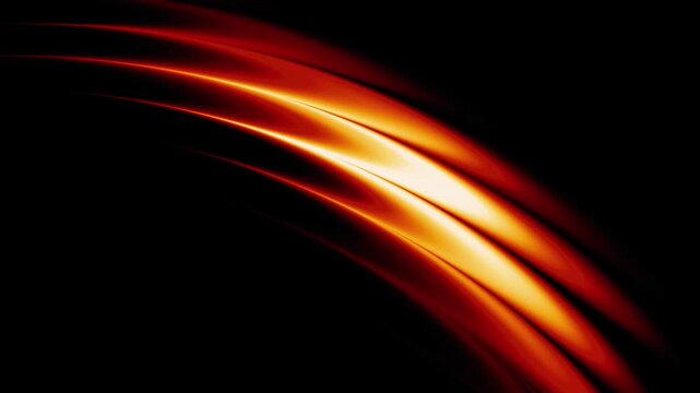 Abstract orange gold swirl on black background.