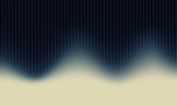 Abstract dark navy blue background with 3D fluted vertical texture and wavy cream gradient light