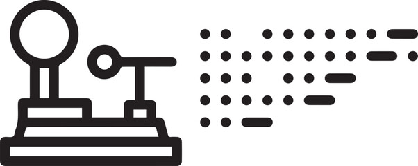 Vintage Telegraph Machine Vector Icon with Morse Code Dots – Classic Communication Symbol for Historical Tech, Data Transmission, Signal Systems, Educational Posters, Infographics, Startup © anton