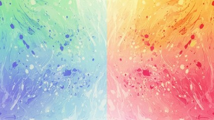 Fototapeta premium Abstract Marbled Paint Texture Background with Blue Green and Orange Red Swirls and Splatters