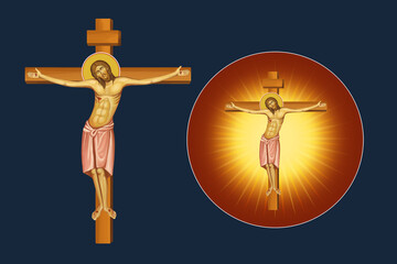 Obraz premium Good Friday. Illustration - fresco set in Byzantine style