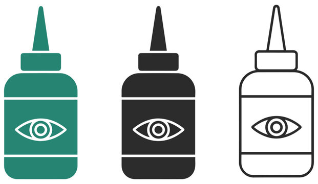 eye drop bottle icon set