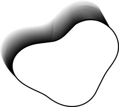 Soft amorphous outline shape with hollow contour, diffused form and irregular liquid morphology