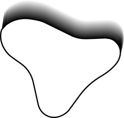 Obraz premium Triangular fluid abstract outline with hollow contour, angled perimeter and morphing liquid structure