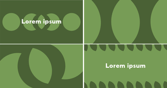 A set of minimalist backgrounds in green tones with a flora theme. Natural motifs, soft lines of templates