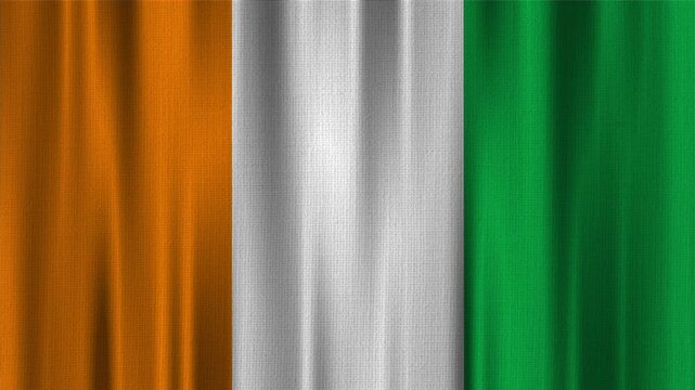 Ivory Coast Flag Animation With Fabric Texture