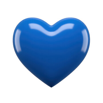 A sleek, glossy blue heart shape symbolizing love and affection isolated png