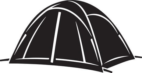 Camping dome tent black fill vector icon for outdoor travel adventure shelter camping design © mahirbaba