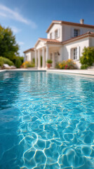 Fototapeta premium Luxurious summer vacation by the poolside for ultimate relaxation