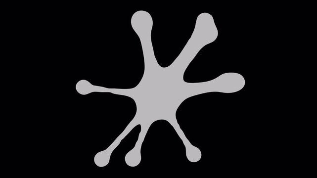 Single white circle appears, then bursts into splatter