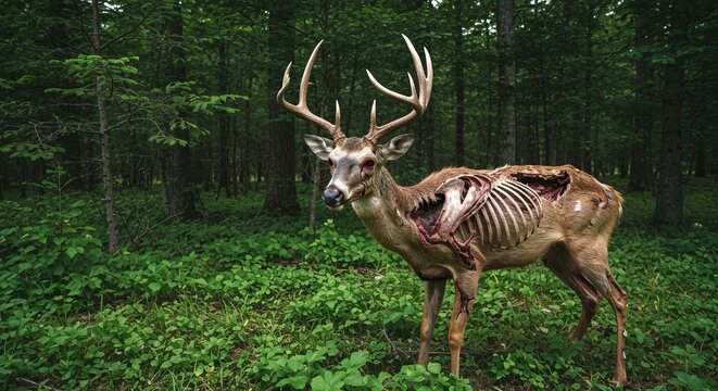 Zombie deer disease epidemic spreading across forests of the united states and canada  a new threat