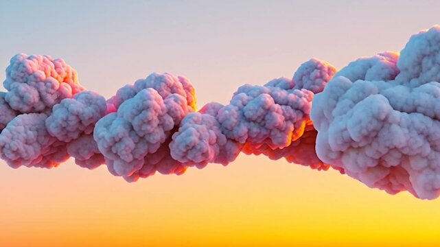 Abstract Colorful Clouds Floating in a Vibrant Gradient Sky.