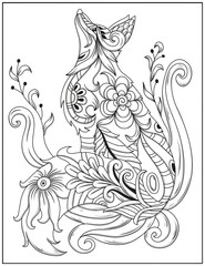 Animal Mandalas (Mindfulness) Coloringbook . Wolf head zentangle stylized, coloring page. © Coloring Pages