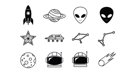 Space exploration icons and elements © Insto
