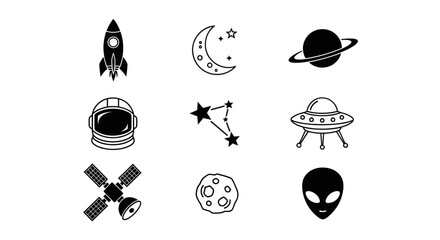 Space exploration icons and symbols © Insto
