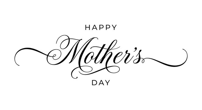 Elegant Mother's Day greeting with script typography on white background