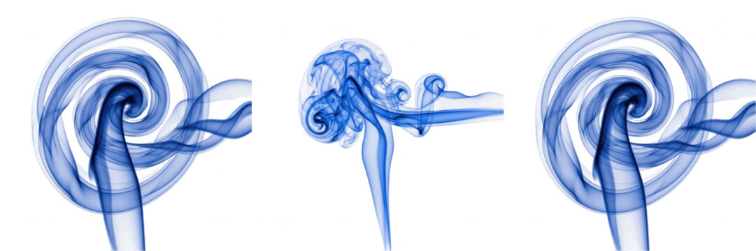 Abstract Ethereal Blue Smoke Cloud Swirl Isolated PNG, Creative Ink in Water Motion Effect for Mystery and Fantasy Design Projects.