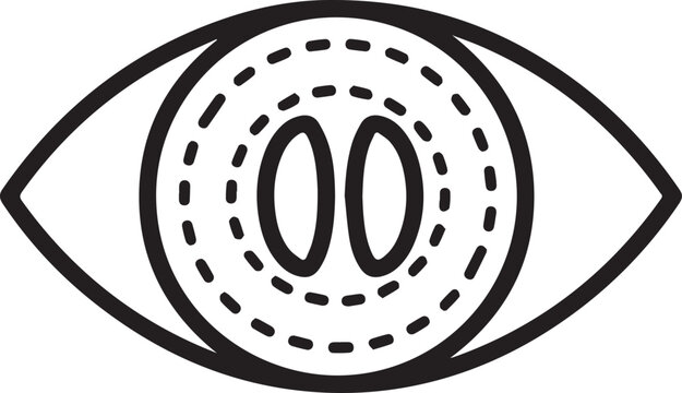 Split Pupil Eye Icon Vector Symbol for Surveillance Monitoring Privacy Watching Observation Security Analytics Data Tracking Behavioral Analysis AI Monitoring Cybersecurity User Tracking