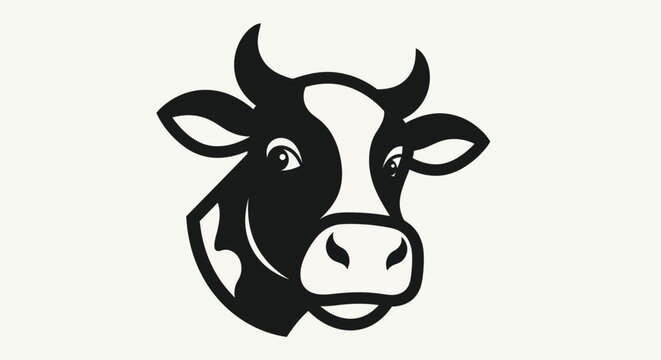 Cow head logo vector illustration