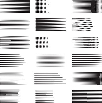 Halftone Horizontal Line Speed Effect Pattern
