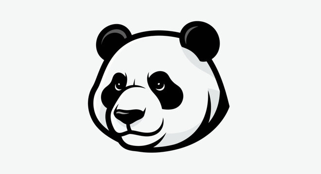 Giant panda head illustration