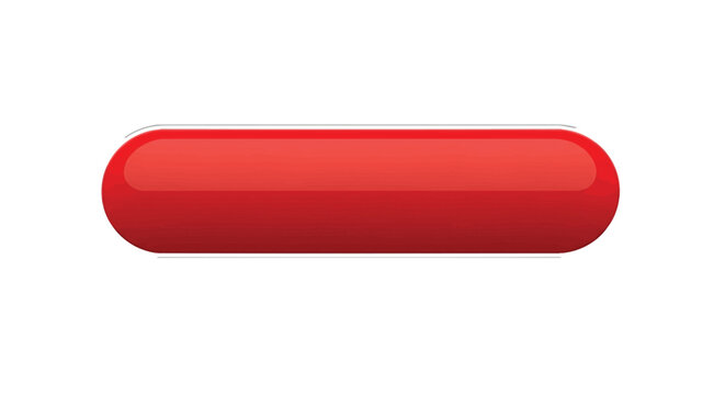 Glossy red web button or banner with rounded corners and metallic border for modern interface design.