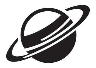 saturn logo silhouette vector, astronomy saturn planet logo silhouette vector illustration, ringed planet space logo vector, cosmic saturn planet logo silhouette design on white background © Adobe design