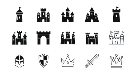 Medieval castle icons collection © Iyan