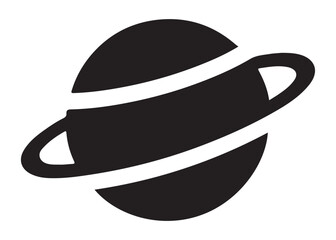 saturn logo silhouette vector, astronomy saturn planet logo silhouette vector illustration, ringed planet space logo vector, cosmic saturn planet logo silhouette design on white background © Adobe design