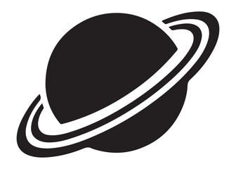 saturn logo silhouette vector, astronomy saturn planet logo silhouette vector illustration, ringed planet space logo vector, cosmic saturn planet logo silhouette design on white background © Adobe design