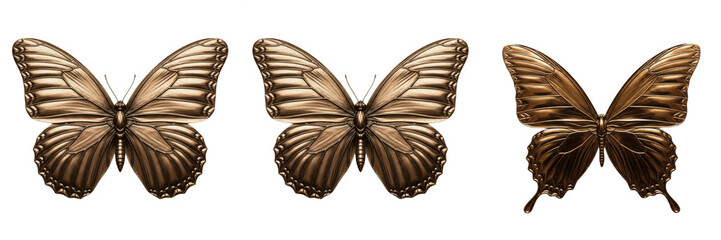 Detailed brown vintage butterfly insect wings isolated element transparent PNG © muhammad