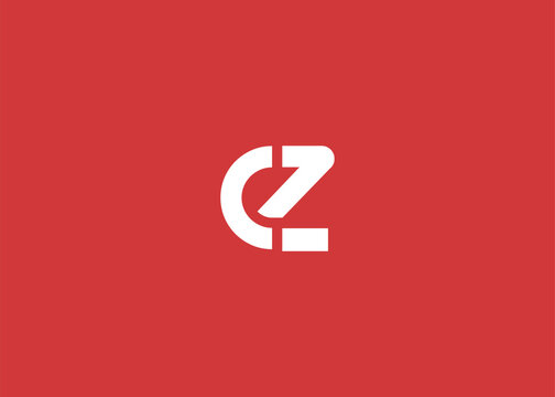 Modern Minimalist CZ Letter Logo Monogram. Minimal, geometric lettermark conveys professionalism, unity, and contemporary style