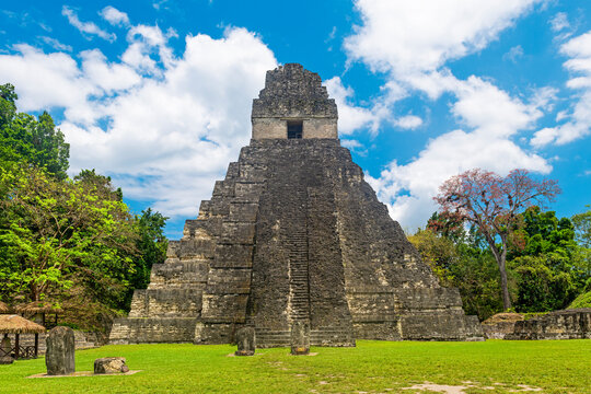 Temple of the Great Jaguar Pyramid, Tikal, Guatemala.