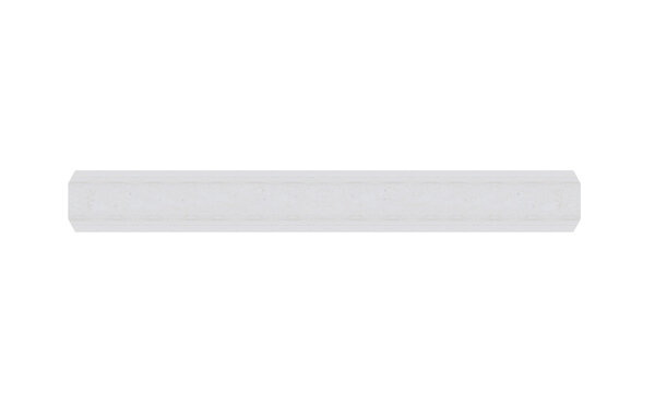 Concrete bright hexagonal beam - medium size, horizontal. On isolated transparent background.