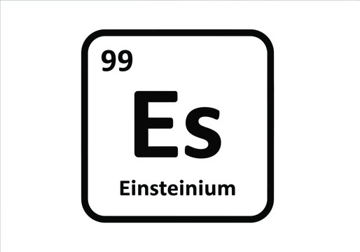 Einsteinium element symbol Es with atomic number 99 on a white background.