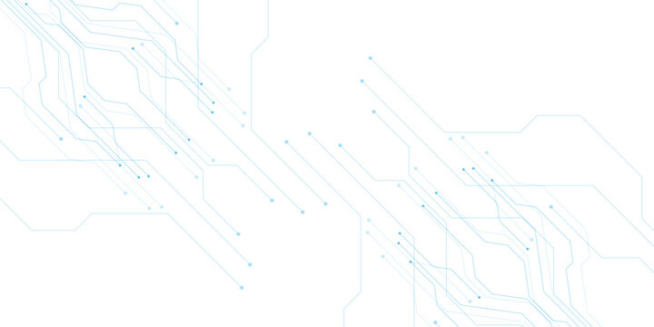 Futuristic blue circuit board background, digital technology network vector, abstract electronic motherboard lines on white backdrop