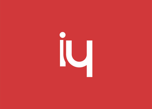 Modern Minimalist IY Letter Logo Monogram. Minimal, geometric lettermark conveys professionalism, unity, and contemporary style