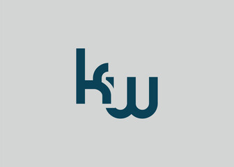 Obraz premium Modern Minimalist KW Letter Logo Monogram. Minimal, geometric lettermark conveys professionalism, unity, and contemporary style