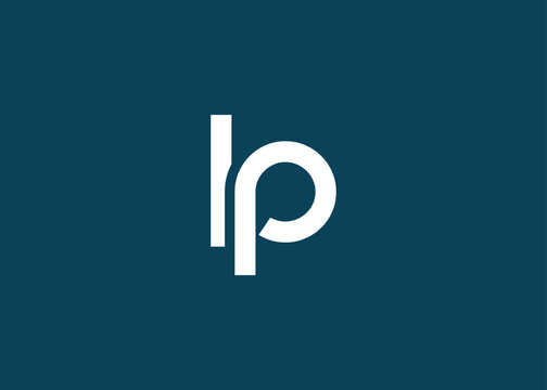 Modern Minimalist LP Letter Logo Monogram. Minimal, geometric lettermark conveys professionalism, unity, and contemporary style
