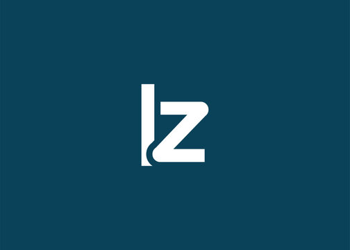 Modern Minimalist LZ Letter Logo Monogram. Minimal, geometric lettermark conveys professionalism, unity, and contemporary style