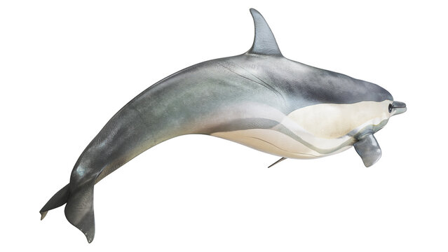 Graceful dolphin gliding underwater