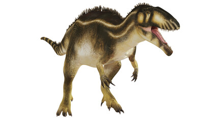 Fototapeta premium Realistic dinosaur roaring in action pose.