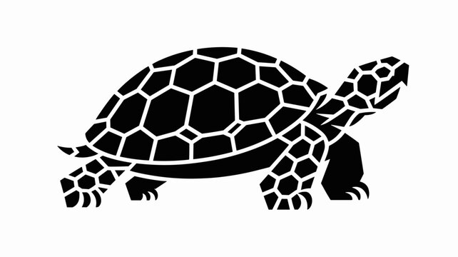 Faceted turtle with hexagonal shell grid - Suitable for nature conservation, modern reptile care, or beach-themed apps.