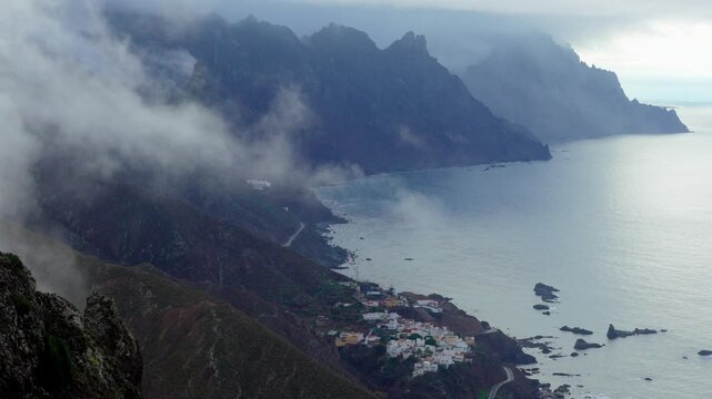 Misty Anaga coast above Almaciga