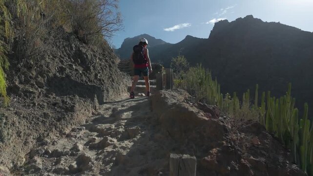 Hiker on Barranco del Infierno