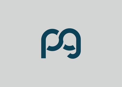 Modern Minimalist PG Letter Logo Monogram. Minimal, geometric lettermark conveys professionalism, unity, and contemporary style